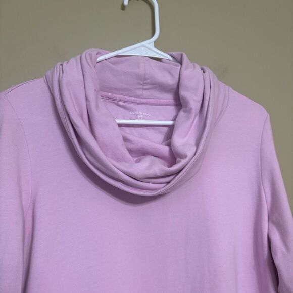 Lands End Women’s Pink Purple Cotton Blend Cowl Neck Sweater Petite Medium - Picture 6 of 9
